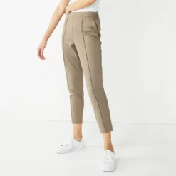 Women's Nine West Curvy Relaxed Pintucked Crop Pants 10 Women's Nine West Curvy Relaxed Pintucked Crop Pants -Hot Sale Adult Shop 5245416 Mushroom