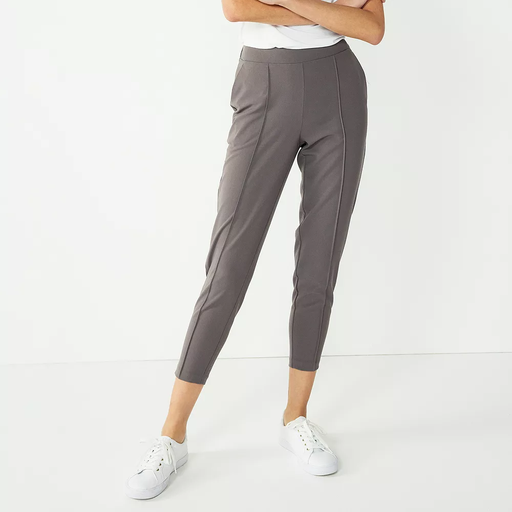 Women's Nine West Curvy Relaxed Pintucked Crop Pants 3 Women's Nine West Curvy Relaxed Pintucked Crop Pants - Image 3