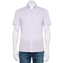 Men's Croft & Barrow® Slim-Fit Performance Woven Button-Down Shirt -Hot Sale Adult Shop 5256596 Purple Anchor