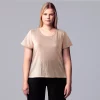 Plus Size Simply Vera Vera Wang Relaxed Scoopneck Tee