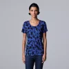 Petite Simply Vera Vera Wang Printed Short Sleeve Tee