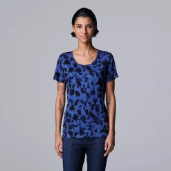 Petite Simply Vera Vera Wang Printed Short Sleeve Tee