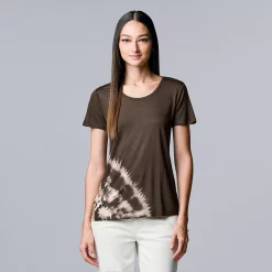 Petite Simply Vera Vera Wang Printed Short Sleeve Tee -Hot Sale Adult Shop 5256811 Spiral Dye