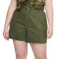 Plus Size Sonoma Goods For Life® Premium High-Waist Denim Shorts -Hot Sale Adult Shop 5261004 Lander Green