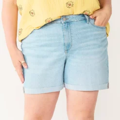 Plus Size Sonoma Goods For Life® Premium High-Waist Denim Shorts -Hot Sale Adult Shop 5261004 Orchard