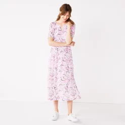 Women's Nine West Puff Sleeve Maxi Dress -Hot Sale Adult Shop 5261378 Orchid Soft Floral