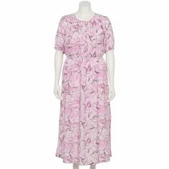 Plus Size Nine West Puff-Sleeve Chiffon Maxi Dress -Hot Sale Adult Shop 5262085 Orchid Soft Floral