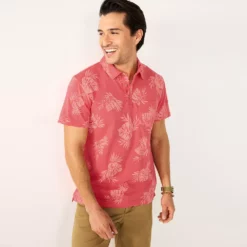 Men's Sonoma Goods For Life® Supersoft Lightweight Polo -Hot Sale Adult Shop 5267619 Coral Floral