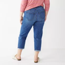 Plus Size Sonoma Goods For Life® Premium Rolled Girlfriend Jeans -Hot Sale Adult Shop 5272706 ALT