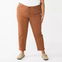 Plus Size Sonoma Goods For Life® Premium Rolled Girlfriend Jeans -Hot Sale Adult Shop 5272706 Puebla Brown