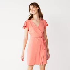 Women's Nine West Flutter Sleeve Wrap Dress -Hot Sale Adult Shop 5280249 Cruz Coral