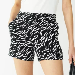 Women's Nine West Mid-Rise Pull-On Soft Shorts -Hot Sale Adult Shop 5280255 Broken Zebra