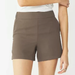 Women's Nine West Mid-Rise Pull-On Soft Shorts -Hot Sale Adult Shop 5280255 Shark Cove