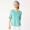 Women's Croft & Barrow® Print Ruffle Sleeve Tee