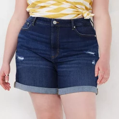 Plus Size LC Lauren Conrad 5" Cuffed High-Waisted Shorts -Hot Sale Adult Shop 5289181 Malibu Wash