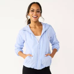 Women's Sonoma Goods For Life® Hooded Rain Jacket -Hot Sale Adult Shop 5302626 Light Purple Blue