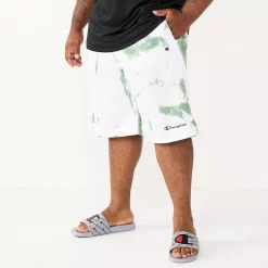 Big & Tall Champion® Tie-Dyed Fleece Shorts -Hot Sale Adult Shop 5358340 White Dark Green