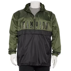 Big & Tall Champion® Collegiate Anorak Jacket -Hot Sale Adult Shop 5475973 Olive Black