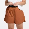 Plus Size FLX Buckle-Front Twill Shorts