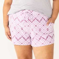 Plus Size Sonoma Goods For Life® Pajama Shorts -Hot Sale Adult Shop 5490355 Purple Diamonds
