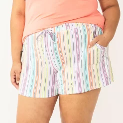 Plus Size Sonoma Goods For Life® Pajama Shorts -Hot Sale Adult Shop 5490355 White Rainbow Stripe