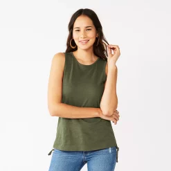 Women's Nine West Ruched Side Tank -Hot Sale Adult Shop 5493872 Infantry Olive