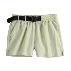 Women's FLX Buckle-Front Twill Woven Shorts -Hot Sale Adult Shop 5494540 ALT2