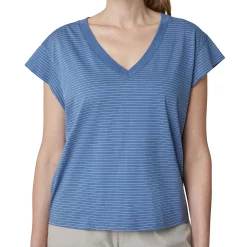 Women's Eddie Bauer Sunwashed Striped V-Neck Top -Hot Sale Adult Shop 5498797 ALT2