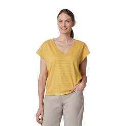 Women's Eddie Bauer Sunwashed Striped V-Neck Top -Hot Sale Adult Shop 5498797 Gold Yellow W Ivory