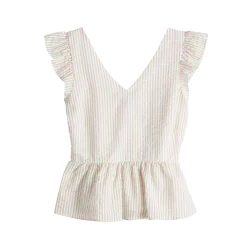 Women's DRAPER JAMES RSVP™ Flutter Sleeve Peplum-Hem Top -Hot Sale Adult Shop 5506763 ALT5