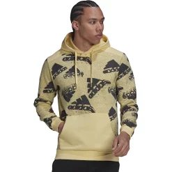 Men's adidas Essentials Brand Love Fleece Hoodie -Hot Sale Adult Shop 5514410 Almost Yellow Linen