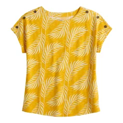 Women's Croft & Barrow® Button-Accent Scoopneck Tee -Hot Sale Adult Shop 5516366 ALT5