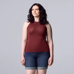 Simply Vera Vera Wang Essential Tank -Hot Sale Adult Shop 5518644 Maroon Heart