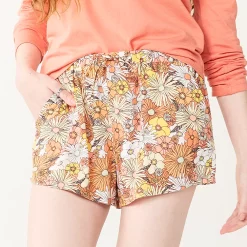 Juniors' SO® Drawstring Shorts -Hot Sale Adult Shop 5522412 Dark Coral Floral