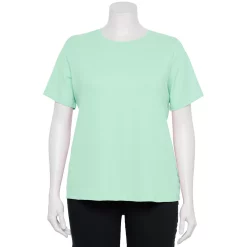Plus Size Nine West Essential Crewneck Tee -Hot Sale Adult Shop 5525951 Glowlight Green Rib