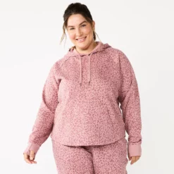 Plus Size Tek Gear® Ultrasoft Fleece Hoodie -Hot Sale Adult Shop 5527170 Rose Leopard