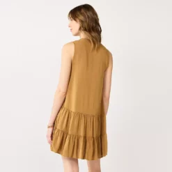 Women's Nine West Button-Front Tiered Drop-Waist Dress -Hot Sale Adult Shop 5531674 ALT