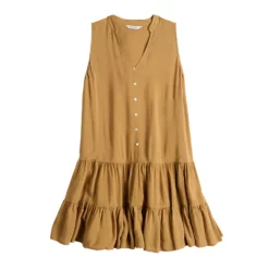 Women's Nine West Button-Front Tiered Drop-Waist Dress -Hot Sale Adult Shop 5531674 ALT5