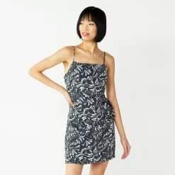 Women's Nine West Side-Tie Faux Wrap Mini Dress -Hot Sale Adult Shop 5532368 Tropical Shapes