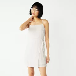 Women's Nine West Side-Tie Faux Wrap Mini Dress -Hot Sale Adult Shop 5532368 White Knight