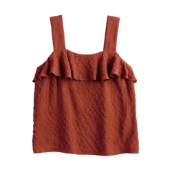 Women's Nine West Squareneck Ruffle Tank -Hot Sale Adult Shop 5532424 ALT5