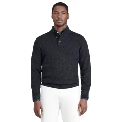 Men's IZOD Mockneck Quarter-Zip Sweater -Hot Sale Adult Shop 5532721 Black
