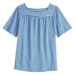 Women's Croft & Barrow® Squareneck Puff-Sleeve Top -Hot Sale Adult Shop 5533229 ALT5