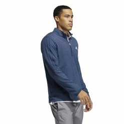 Men's adidas 3-Stripes Quarter-Zip Pullover Top -Hot Sale Adult Shop 5535416 ALT2