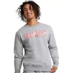 Men's Champion® Powerblend Fleece Crew Sweatshirt -Hot Sale Adult Shop 5537102 Oxford Gray