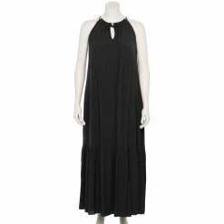 Plus Size Nine West Tiered Peasant Maxi Dress