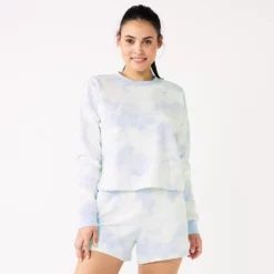 Women's Tek Gear® Ultrasoft Fleece Easy Crop Sweatshirt -Hot Sale Adult Shop 5543908 Purple Dye Effect