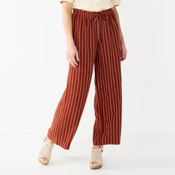 Women's Sonoma Goods For Life® Wide-Leg Linen Blend Pants 8 Women's Sonoma Goods For Life® Wide-Leg Linen Blend Pants -Hot Sale Adult Shop 5545402 Cinnamon Stripe