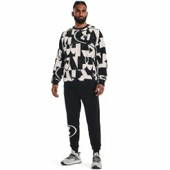 Men's Under Armour Printed Rival Fleece Crew Sweatshirt -Hot Sale Adult Shop 5552492 ALT2