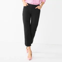Women's Croft & Barrow® Effortless Stretch Ankle Pants -Hot Sale Adult Shop 5554717 Black